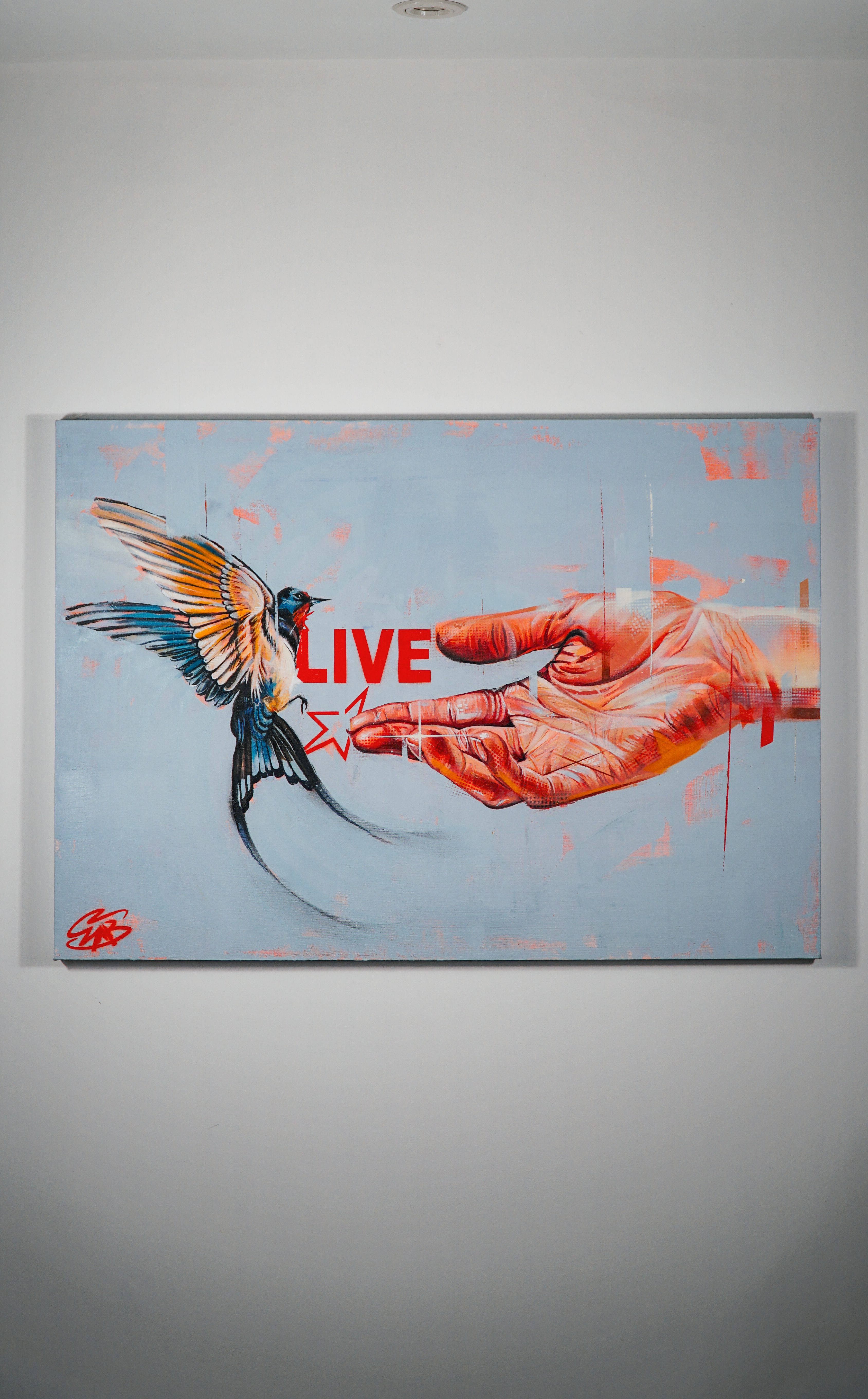 Acrylic and spray paint on canvas, chabizzel, local Sarisbury green artist